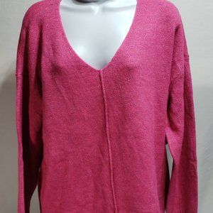 Vince Camuto Women's Long Sleeve Lightweight V-Neck Sweater New Pink Paradox M